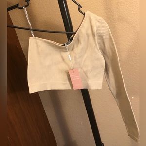 New One Shoulder Crop Top Long Sleeve!